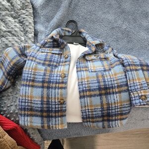 Carter's Blue and Tan Plaid Kids Blazer